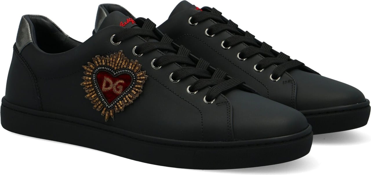 Dolce & Gabbana Dolce & Gabbana Logo Leather Sneakers Zwart