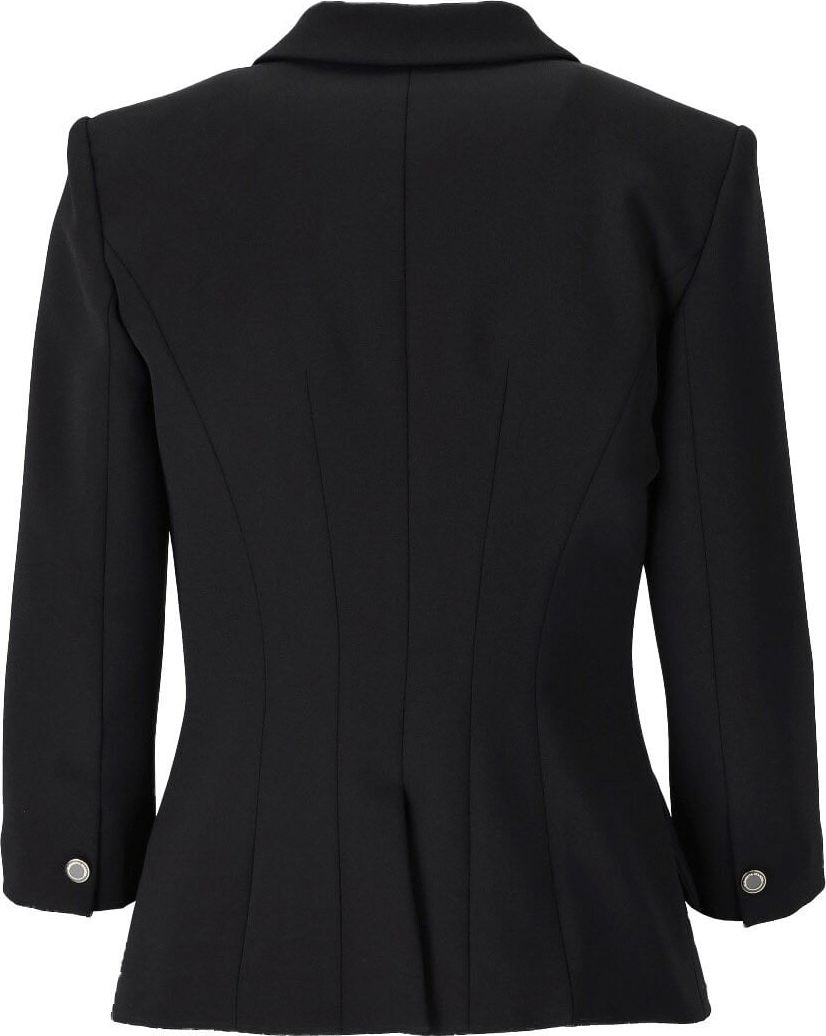Elisabetta Franchi Black Double-breasted Jacket Black Zwart