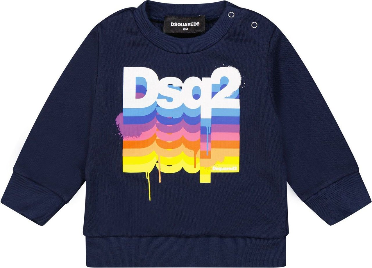 Dsquared2 Dsquared2 DQ1309 baby trui navy Blauw