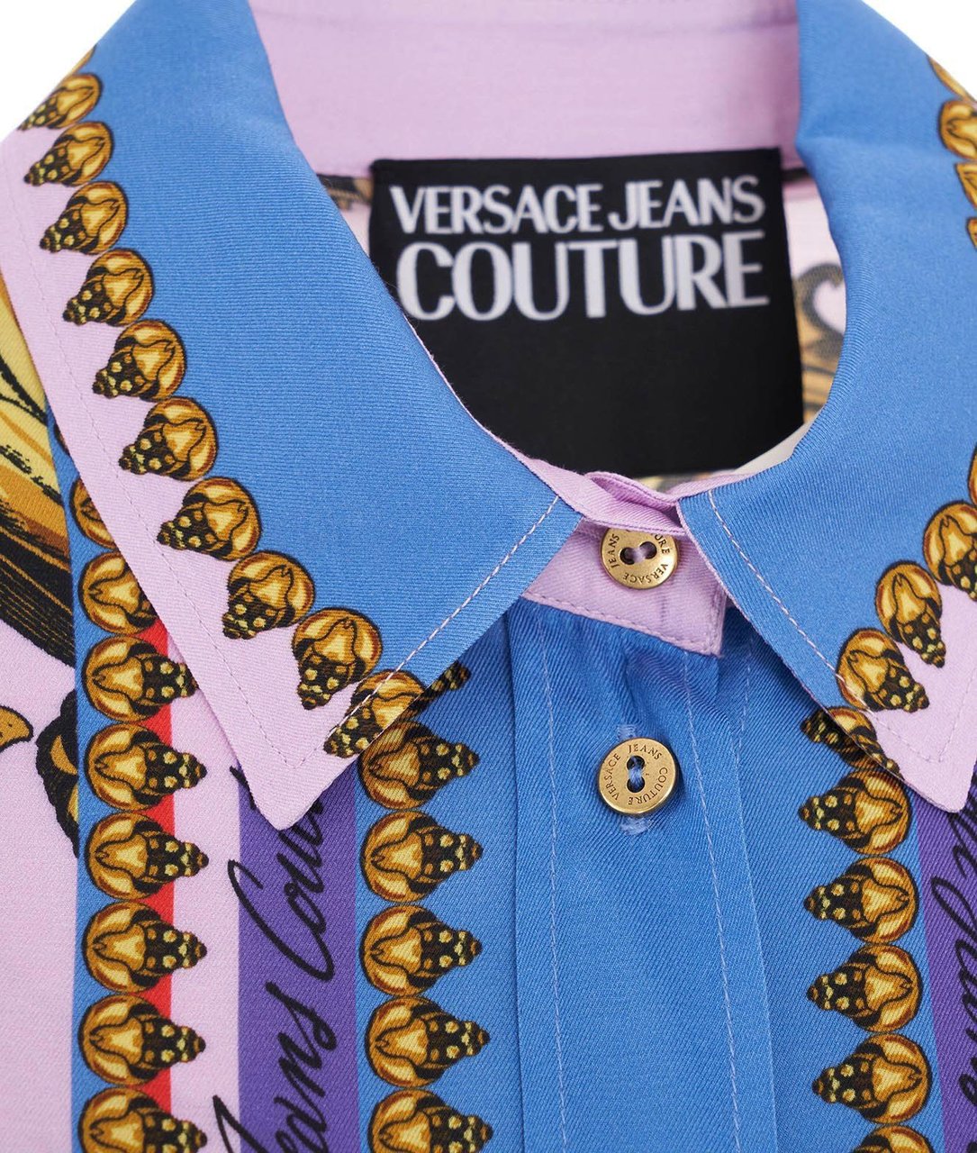 Versace Jeans Couture Garland Print Blouse Blue Divers