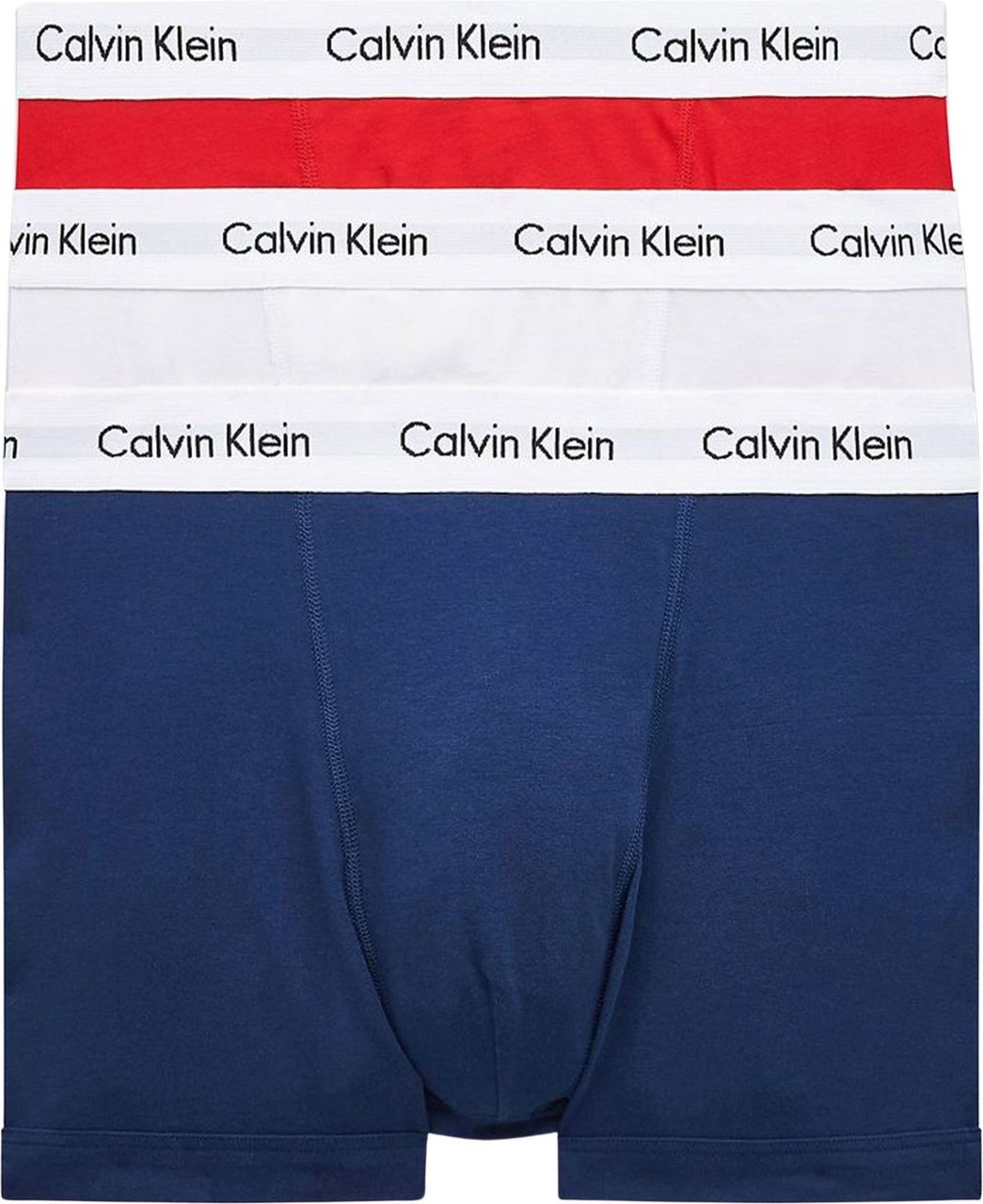 Calvin Klein 3-Pack Boxershorts Rood Wit Blauw Divers