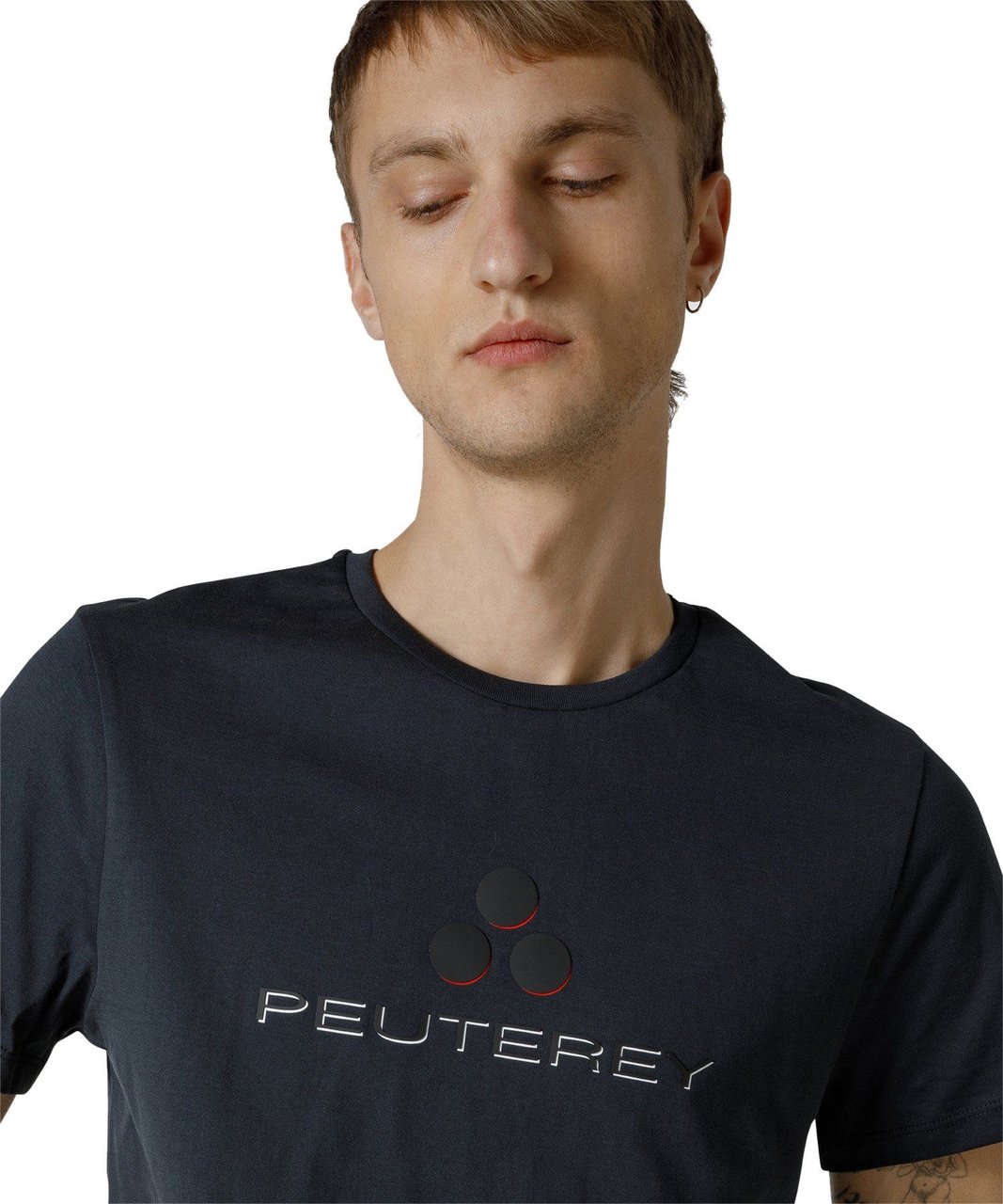 Peuterey T-shirt with front logo print Blauw