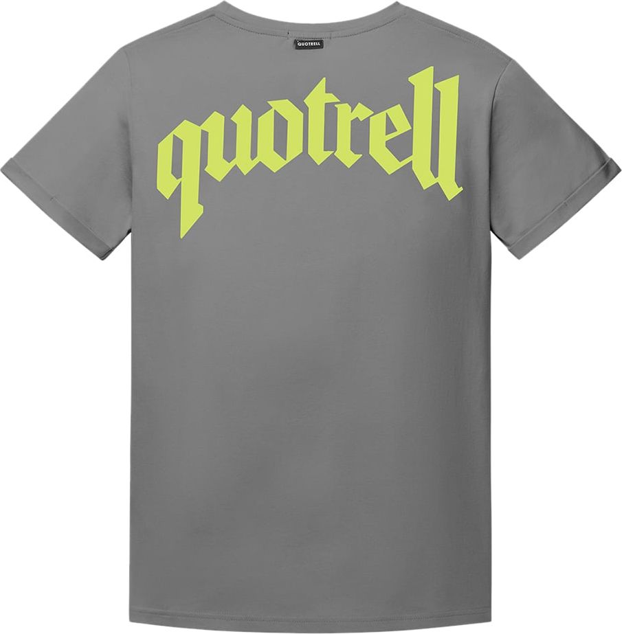 Quotrell Wing T-shirt | Grey / Yellow Grijs