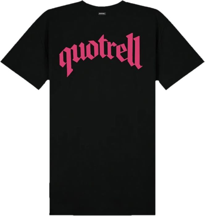 Quotrell Wing T-shirt Dress | Black / Fuchsia Zwart