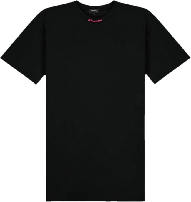 Quotrell Wing T-shirt Dress | Black / Fuchsia Zwart