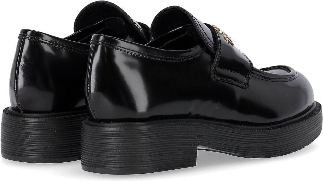 Love Moschino Black Platform Loafer With Logo Black Zwart