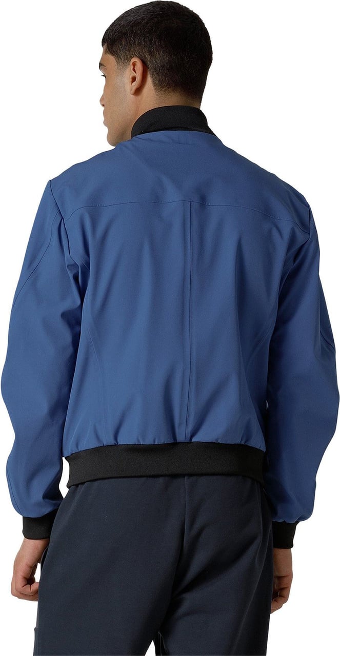 Peuterey Smooth bomber jacket in stretch fabric Blauw