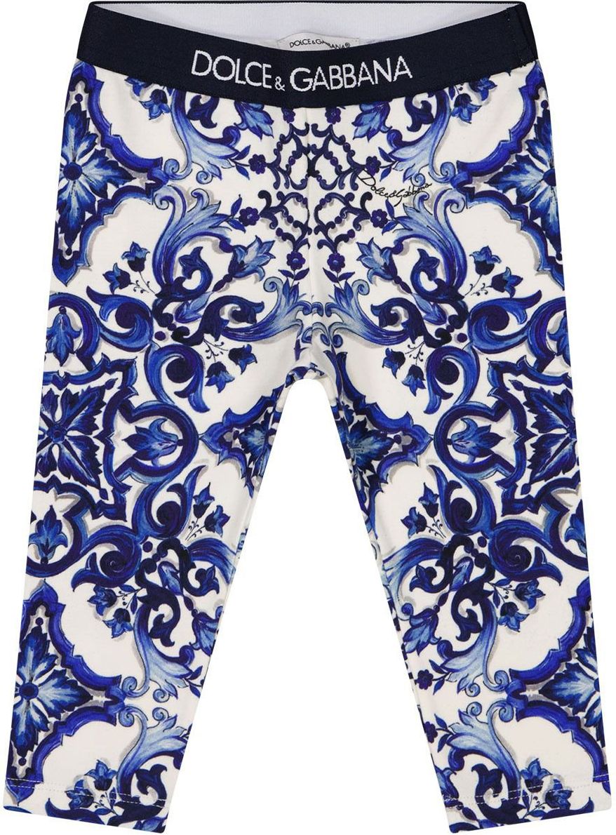 Dolce & Gabbana Baby Legging Blauw/wit Blauw