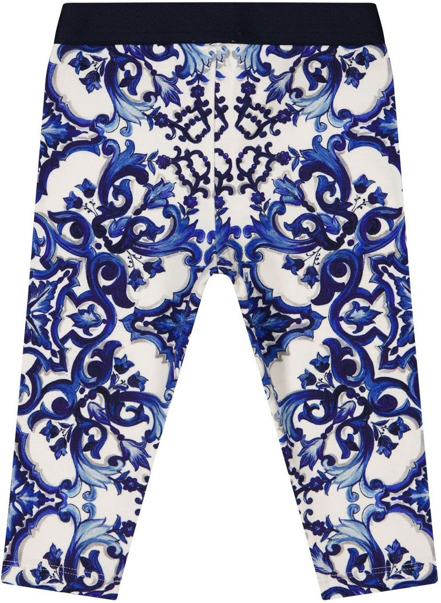 Dolce & Gabbana Baby Legging Blauw/wit Blauw