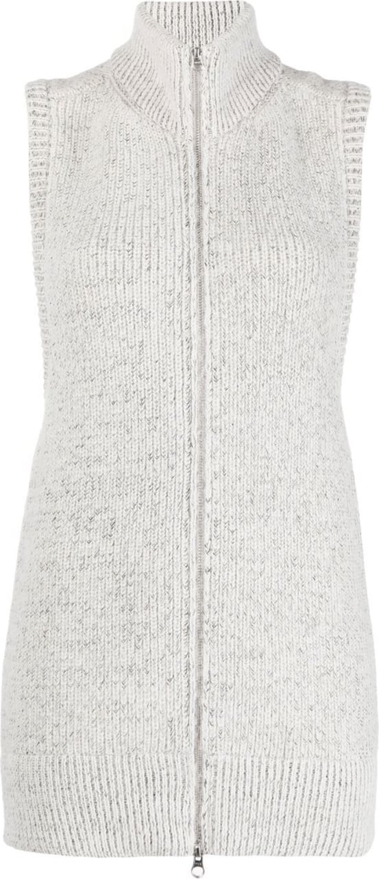 MM6 Maison Margiela Knit Sleeveless Zip Vest Grey Grijs