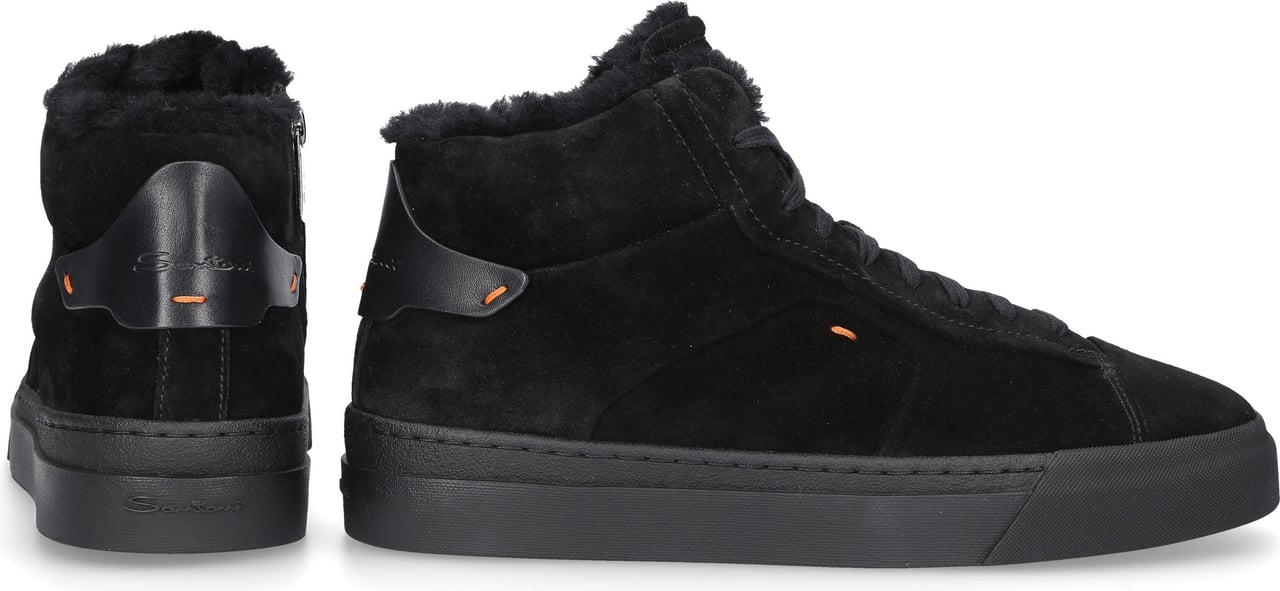 Santoni High-top Sneakers Calfskin Bibo Black