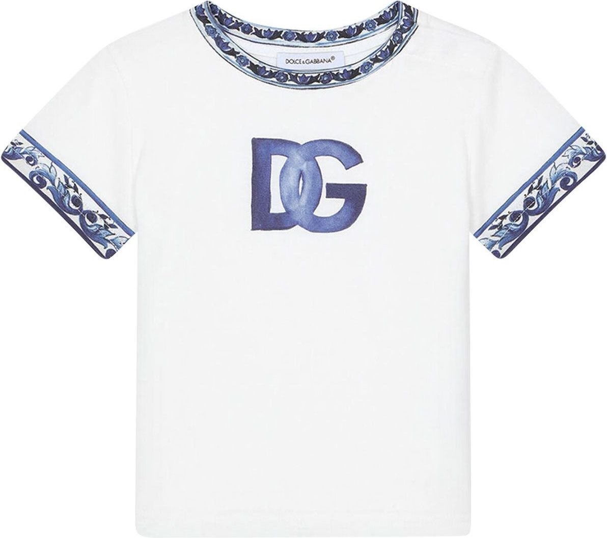 Dolce & Gabbana Baby T-shirt Wit/blauw Wit
