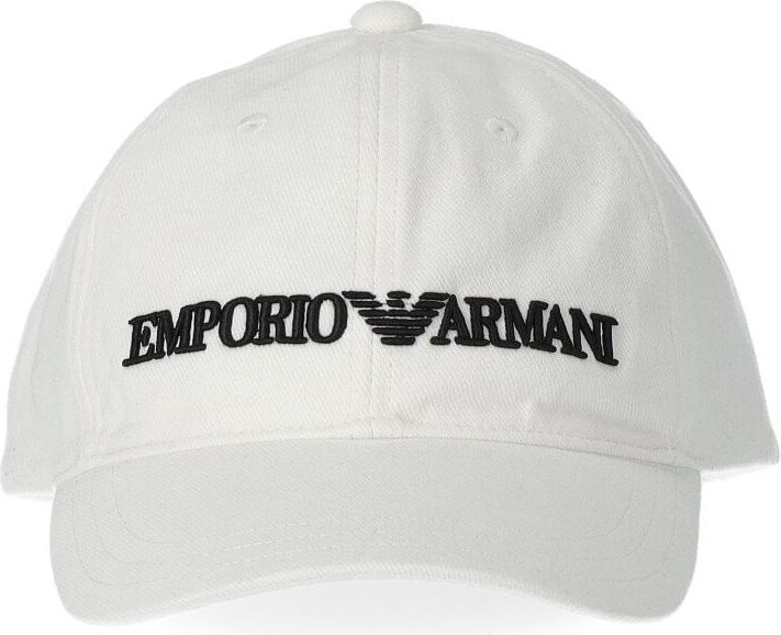 Emporio Armani White Baseball Cap With Logo White Wit