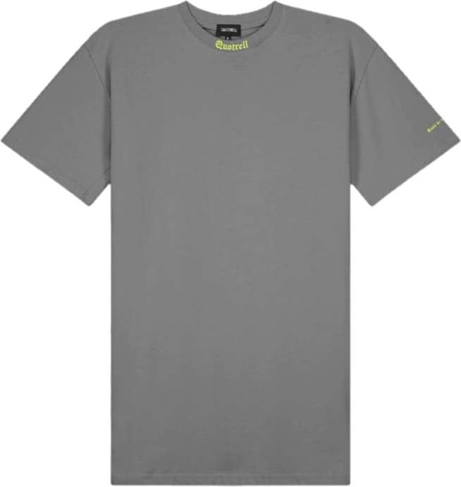Quotrell Miami T-shirt Dress | Grey / Yellow Grijs