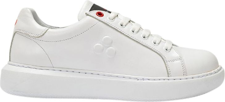 Peuterey Leather trainers with embossed logo Wit