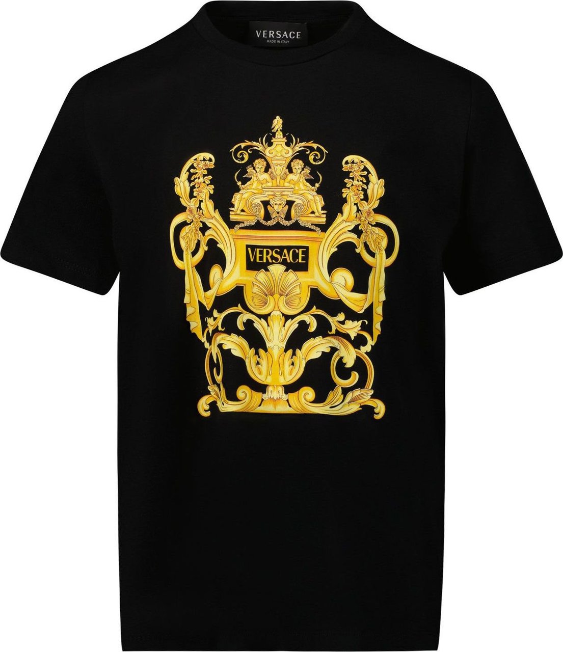 Versace Versace 1000239 1A04822 kinder t-shirt zwart Zwart