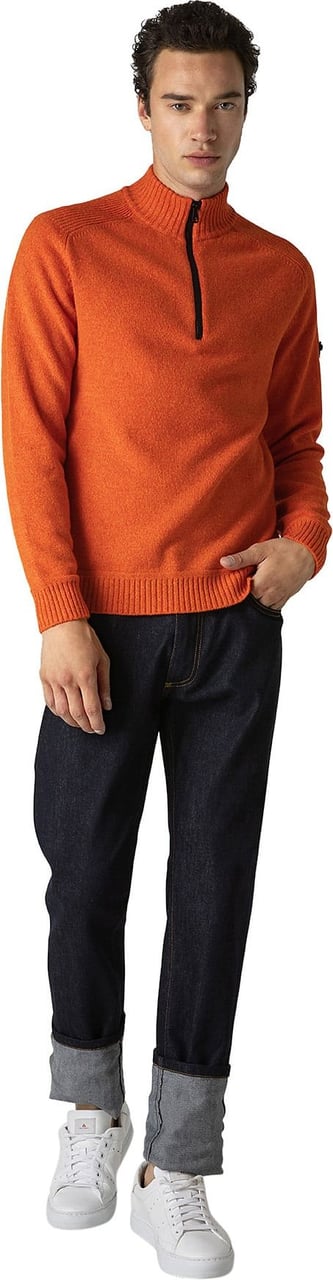 Peuterey High neck jumper in mouliné wool blend Oranje