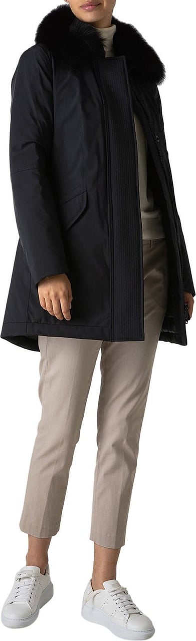 Peuterey Slim jacket with fur Zwart
