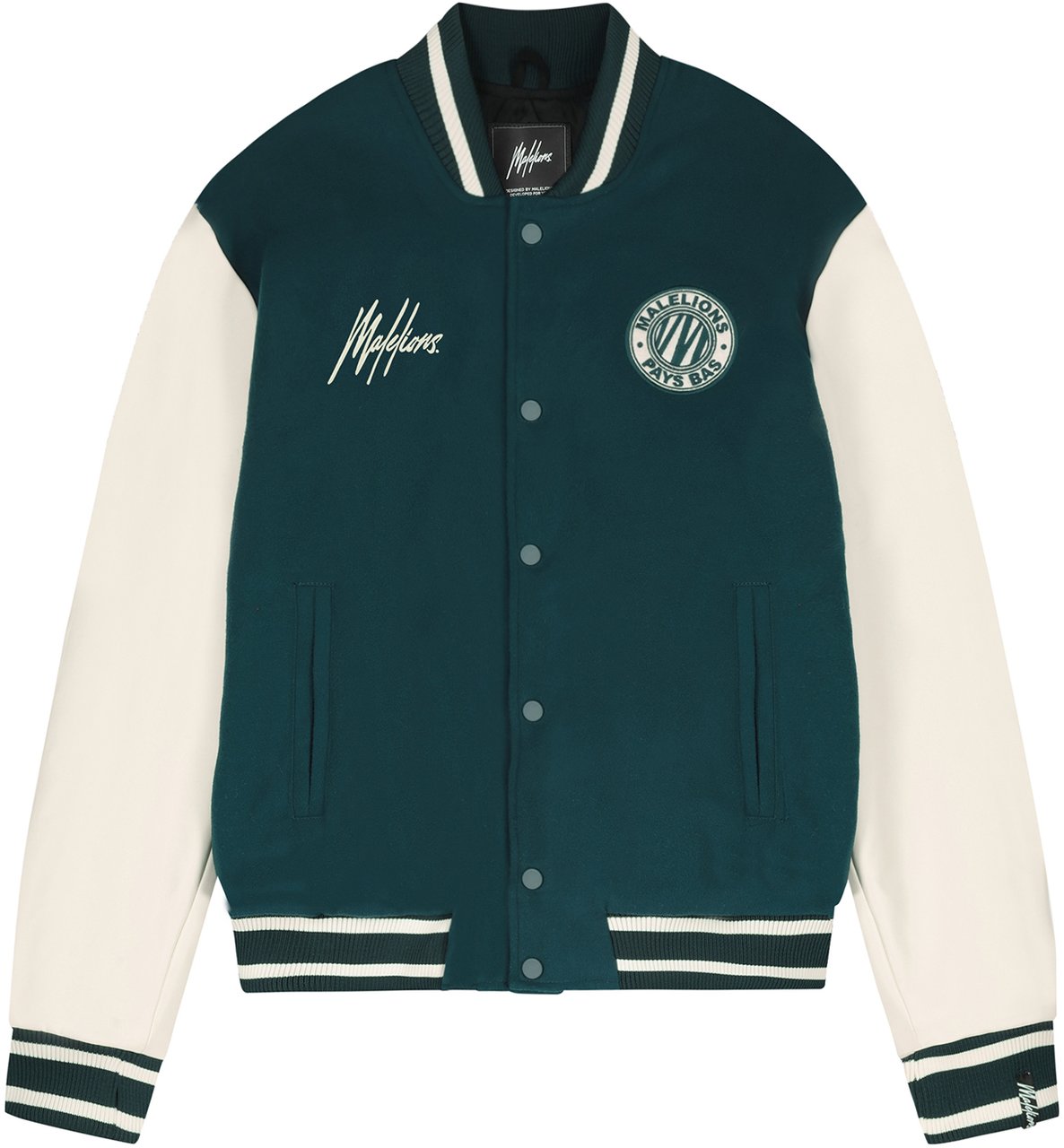 Malelions Unity Varsity Jacket Dark Green groen Winkelstraat.nl