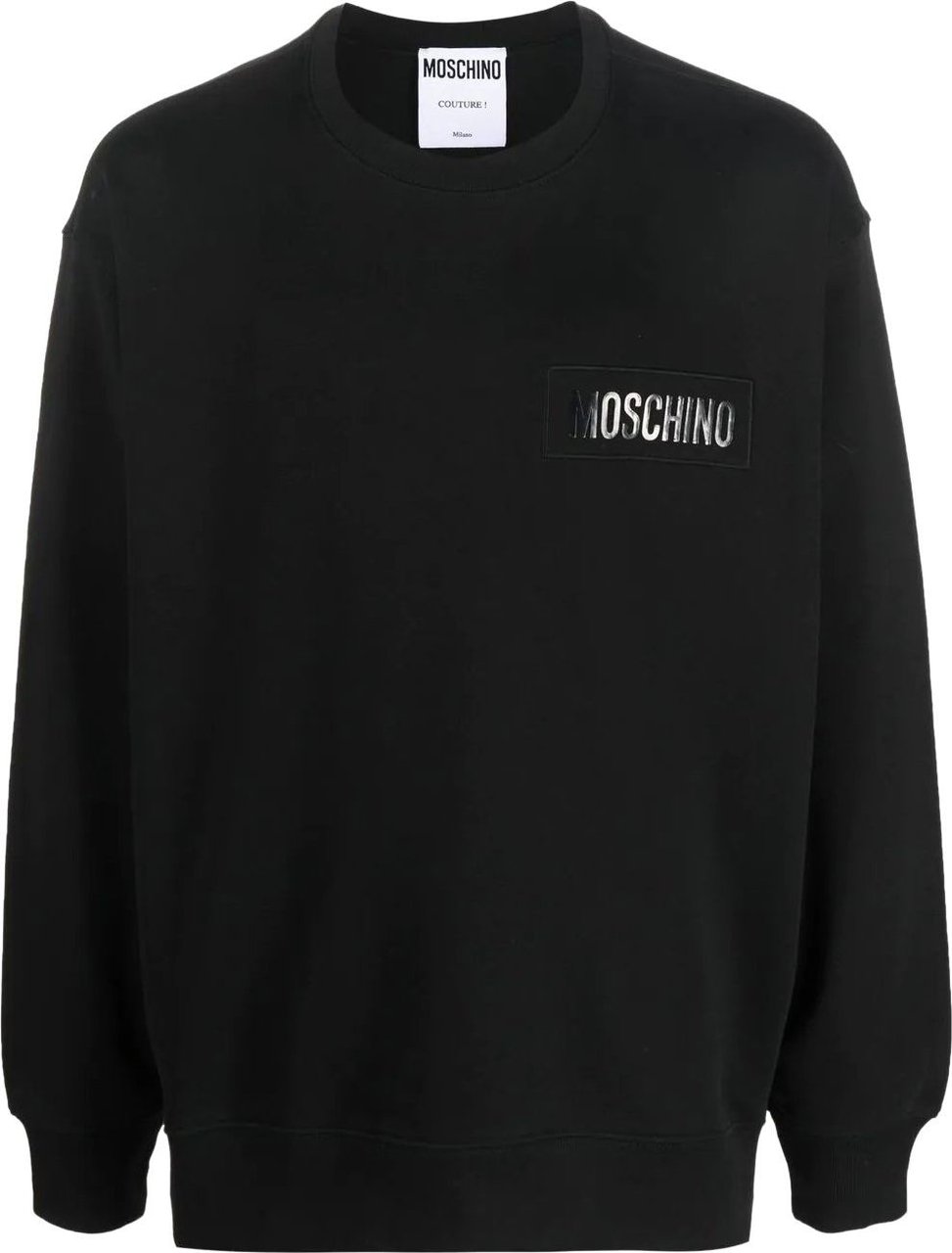Moschino logo-print organic cotton sweatshirt Zwart
