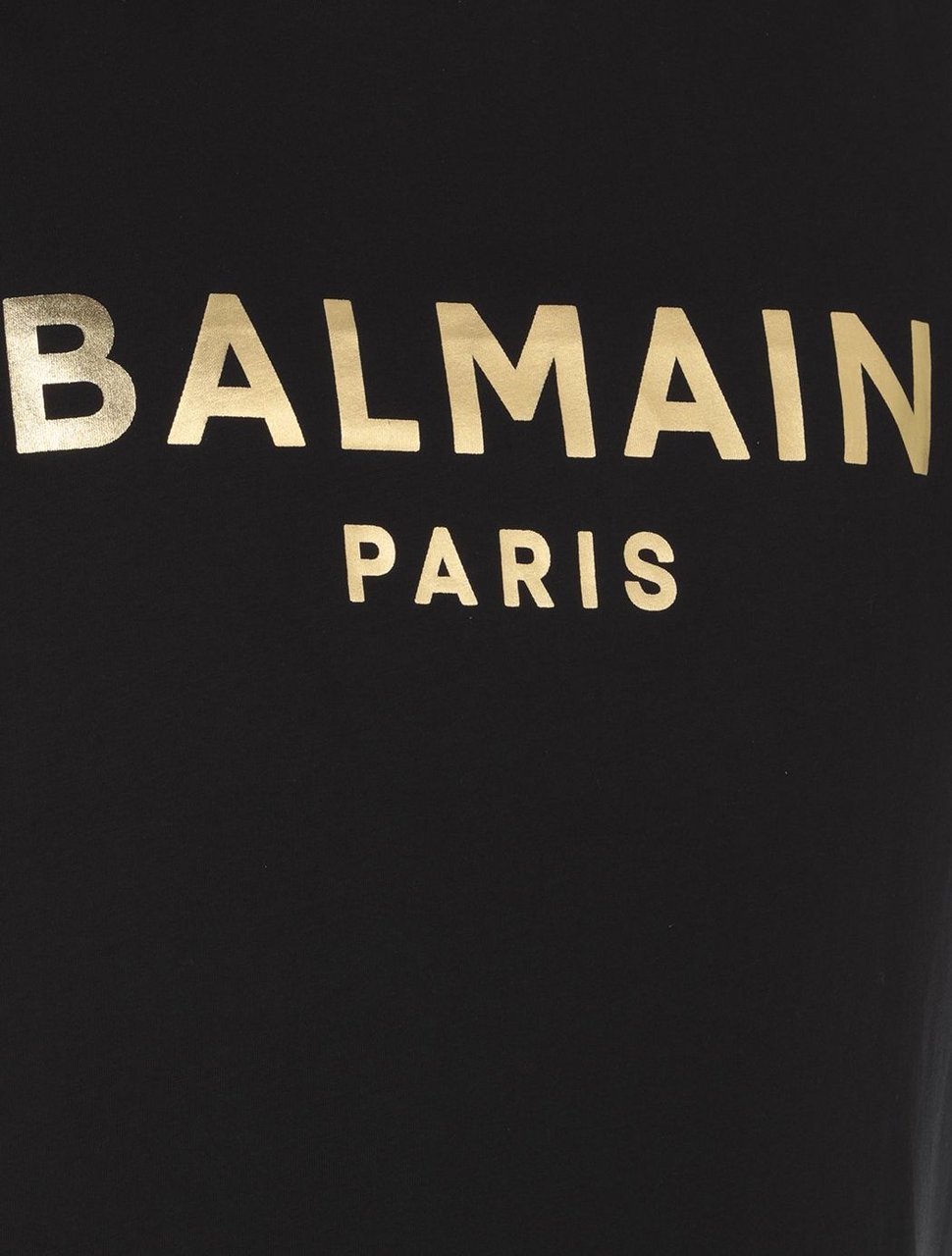 Balmain T-shirts And Polos Noir/or Zwart