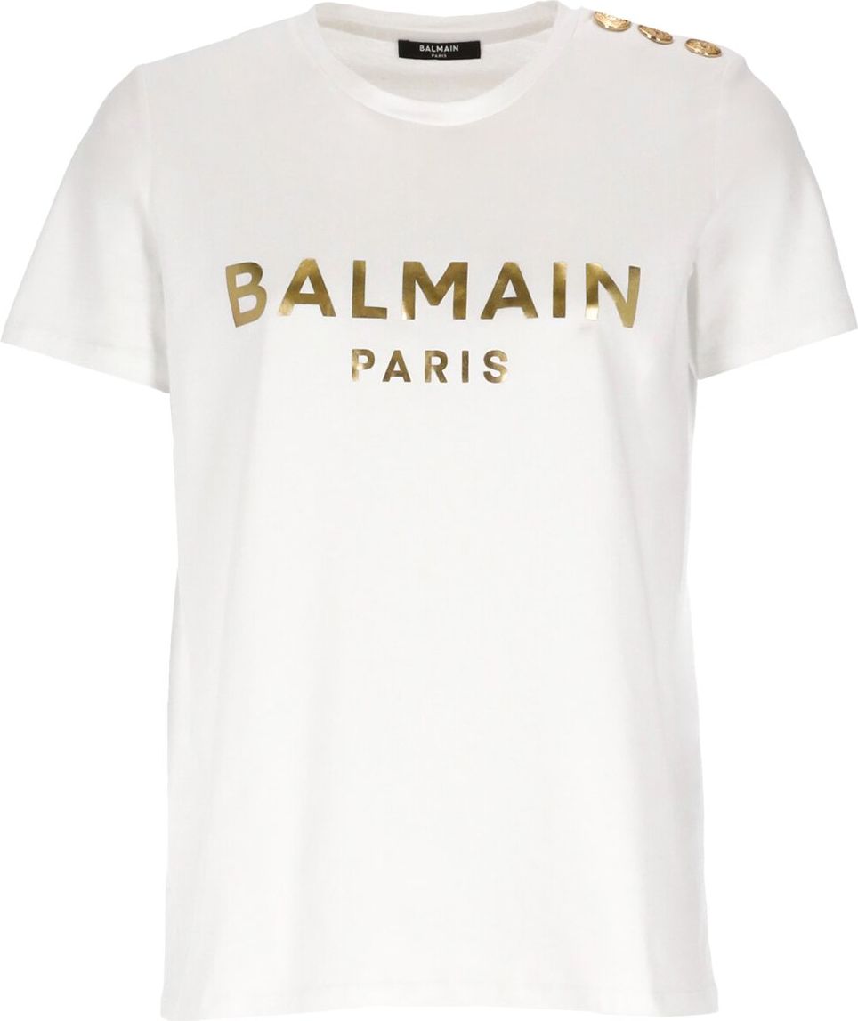 Balmain T-shirts And Polos Blanc/or Wit