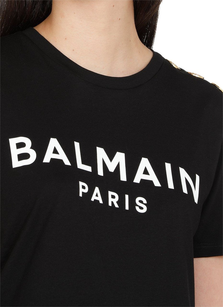 Balmain T-shirts And Polos Noir/blanc Zwart