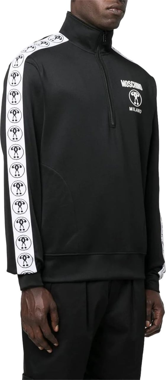 Moschino zip-neck sweatshirt Zwart