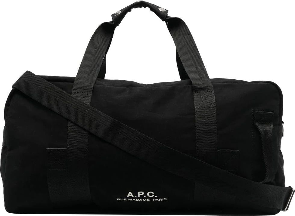 A.P.C. logo-print cotton tote bag Zwart