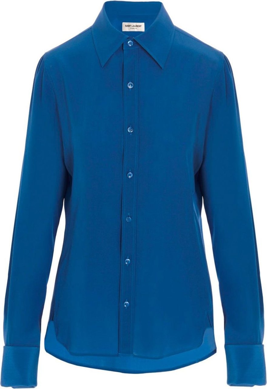 Saint Laurent Saint Laurent Silk Shirt Blauw