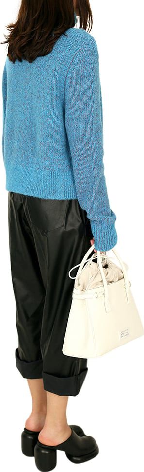 MM6 Maison Margiela Ls Knit Zip Sweater Vibrant Blue Blauw
