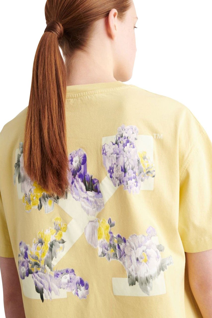 OFF-WHITE Floral Arrows cotton T-shirt Geel