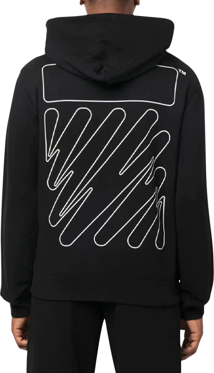 OFF-WHITE Wave Diag-Stripe zip-up hoodie Zwart