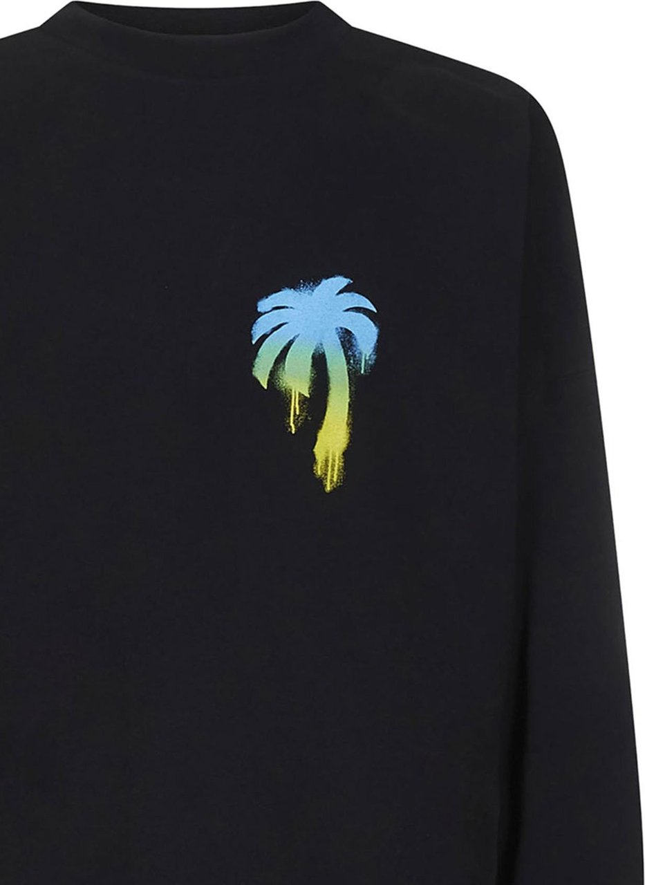 Palm Angels graffiti logo-print long-sleeved T- Divers
