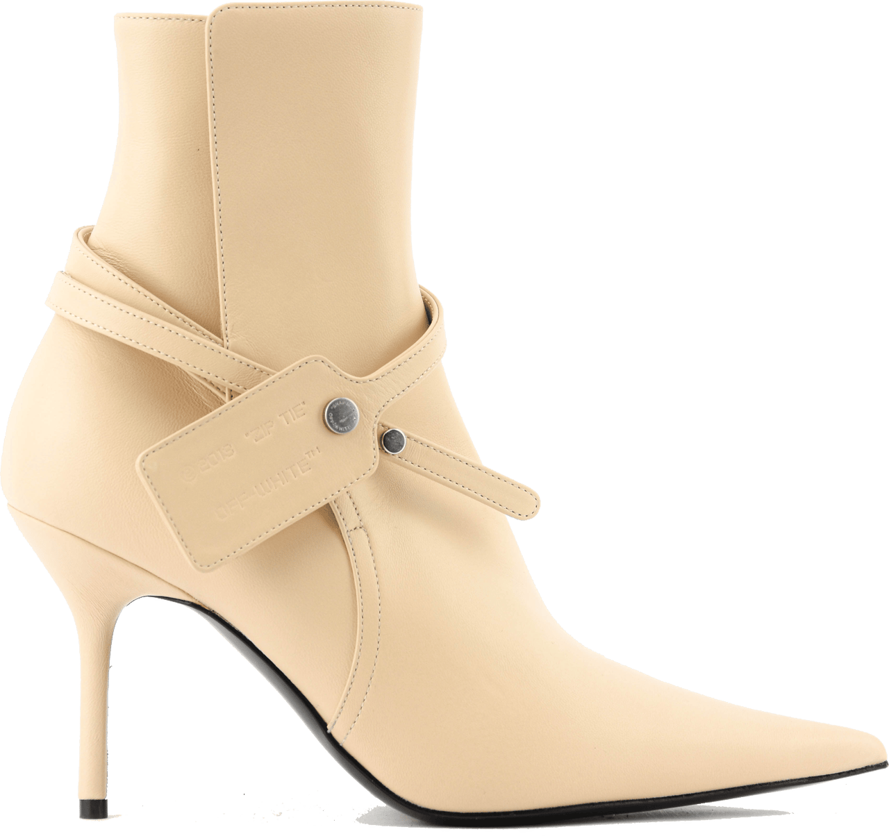 OFF-WHITE Zip Tie Ankle Boot Almond Wit