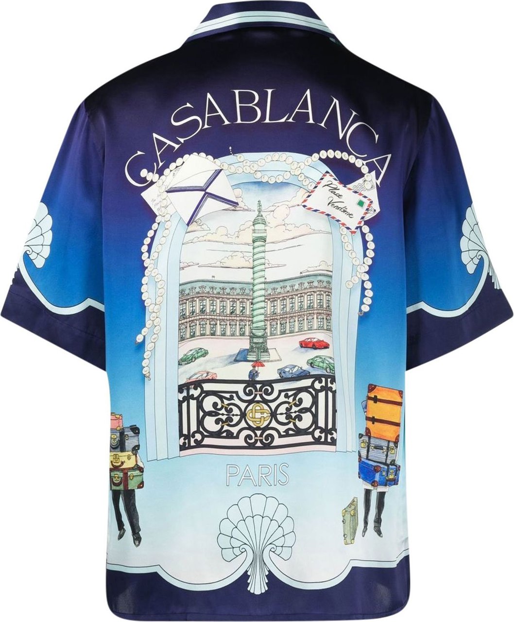 Casablanca Cuban Collar short sleeves shirt Blauw