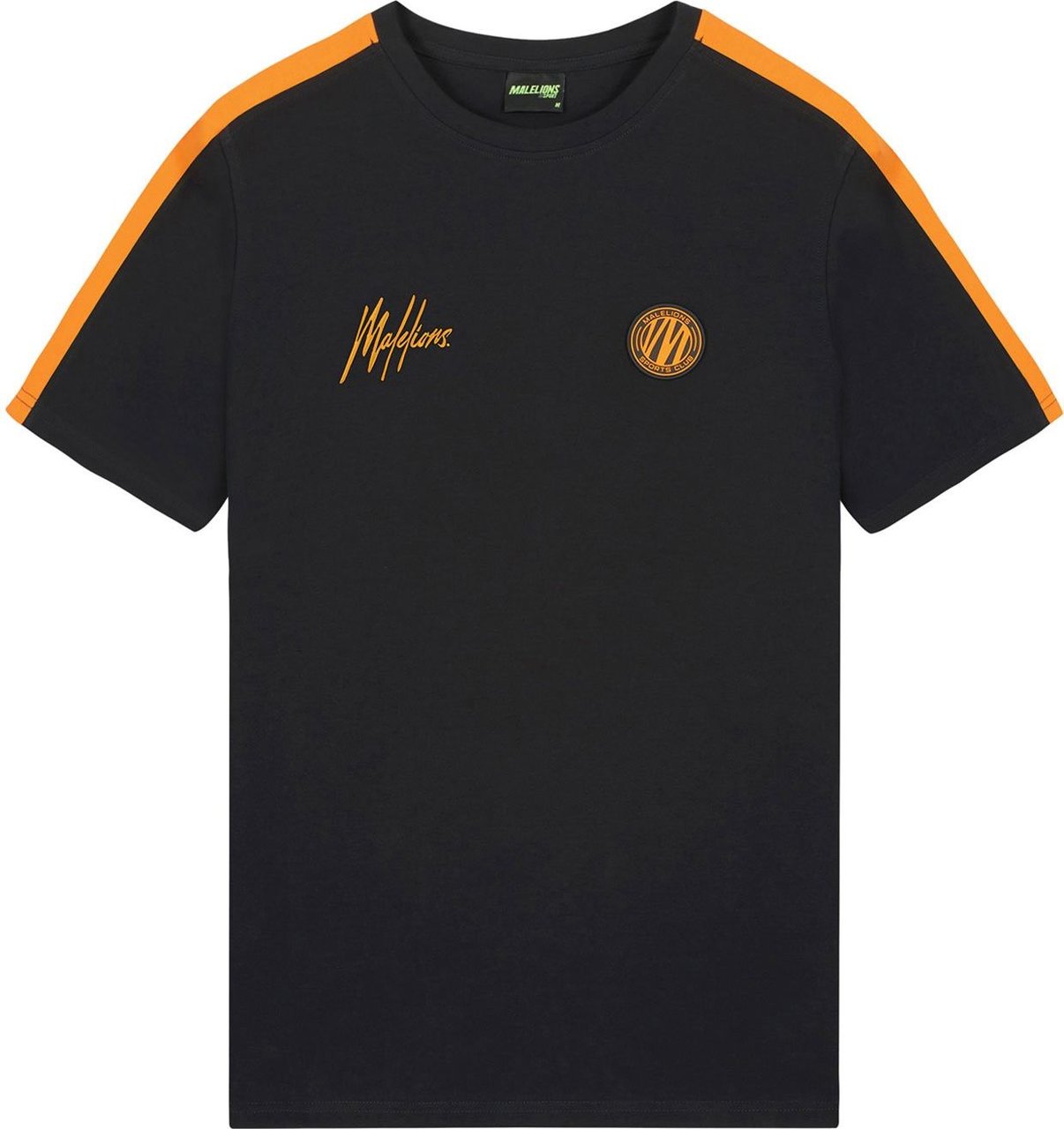 Malelions Academy T-Shirt - Black/Orange Zwart