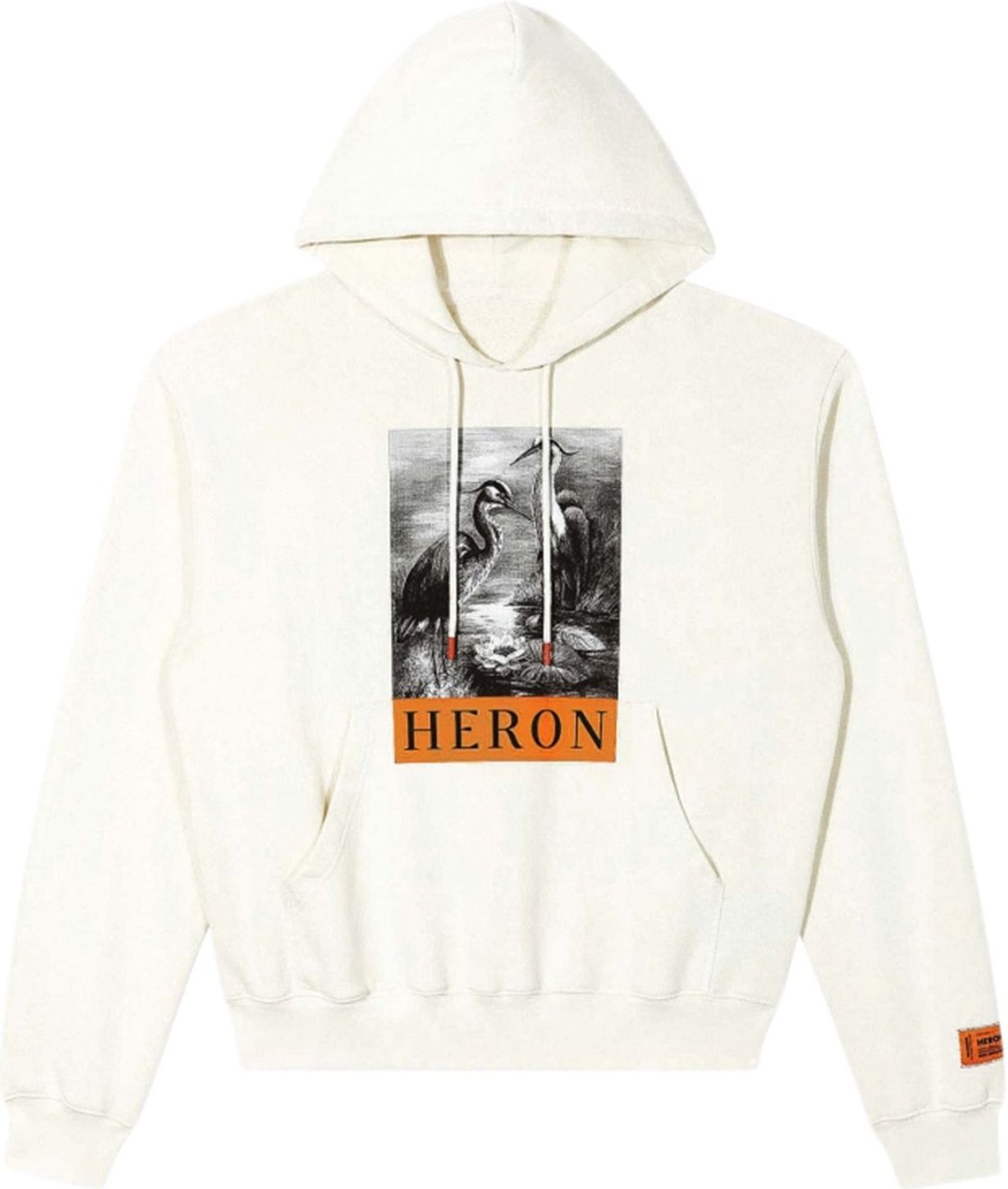 Heron Preston Heron-print cotton hoodie Neutraal