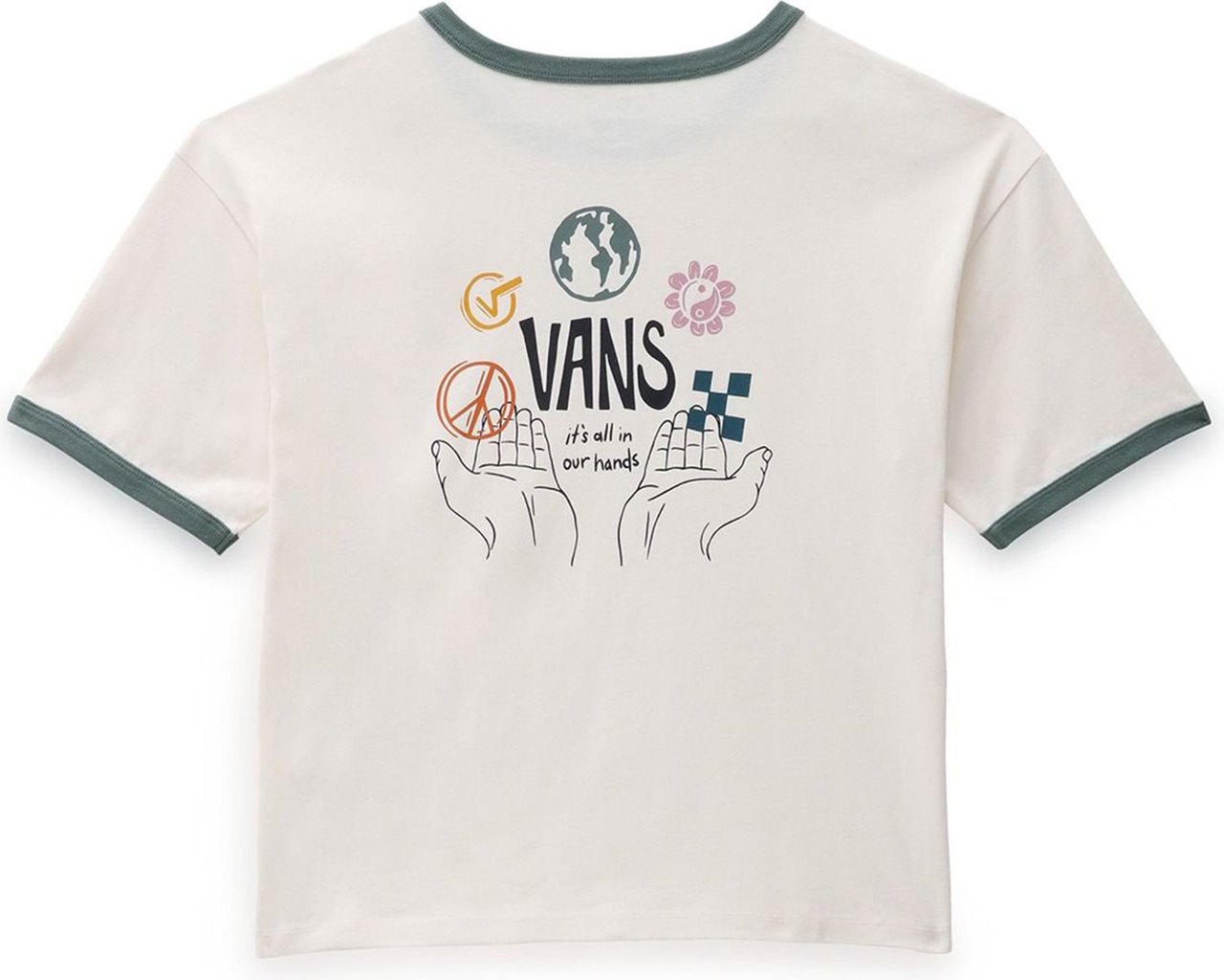 Vans T-shirt Woman In Our Hands Relaxed Ringer Tee Vn0a7rn77vj Wit