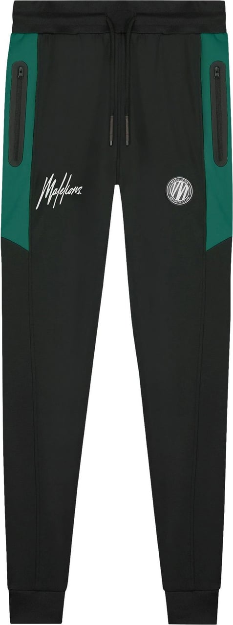 Malelions Champion Trackpants - Black/Green Zwart
