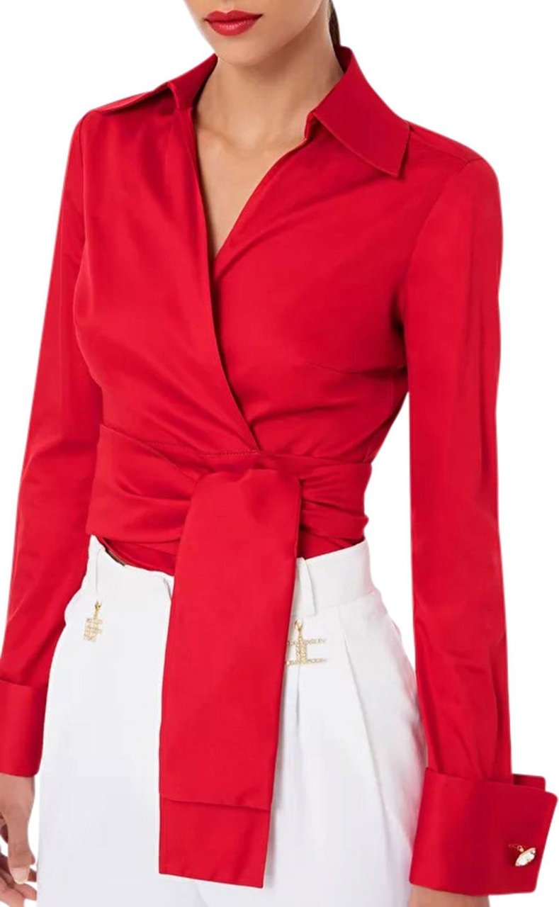 Elisabetta Franchi Woman's blouse red velvet Rood