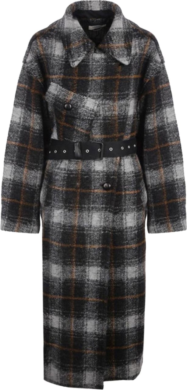 Isabel Marant Etoile double-breasted belted check coat Divers