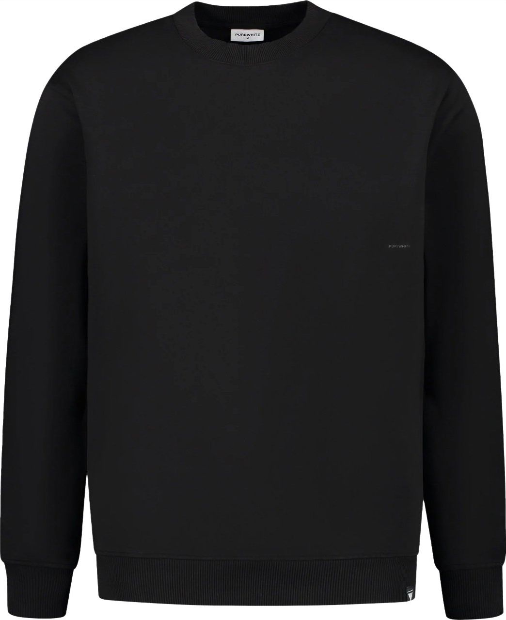 Purewhite Purewhite Sweater Organic Rough Triangle Zwart Zwart