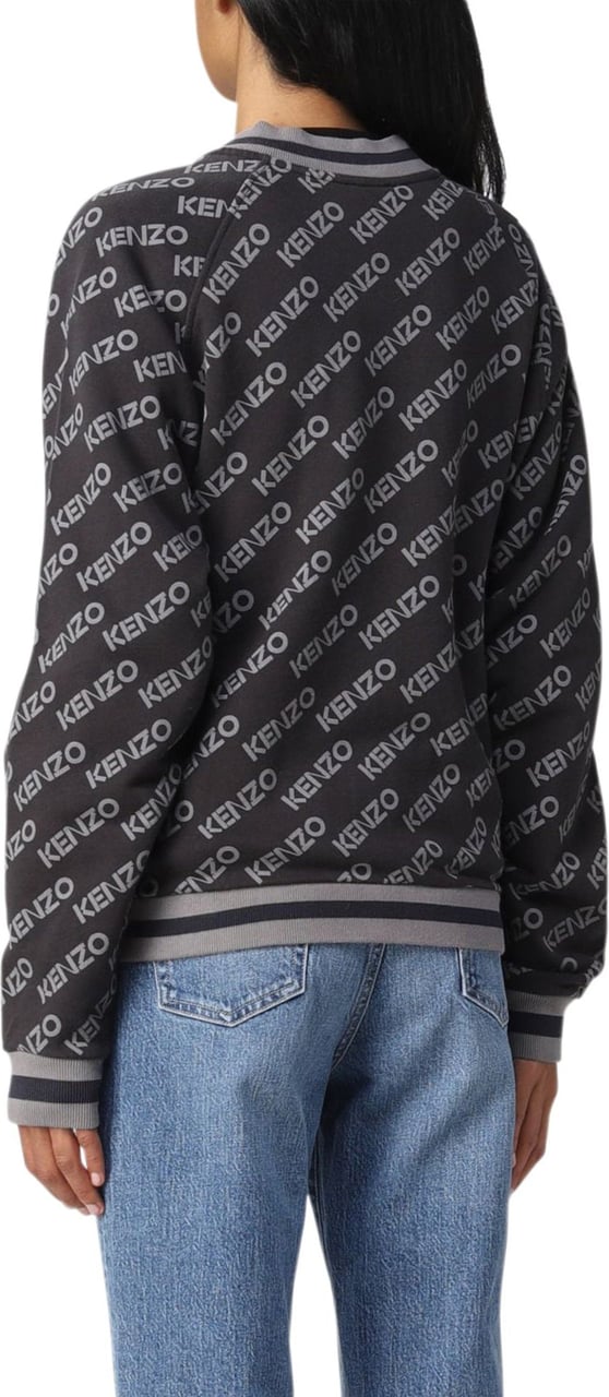 Kenzo logo-print zip-up sweatshirt Zwart