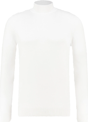 Purewhite Essential Knit Mockneck - Off White Grijs