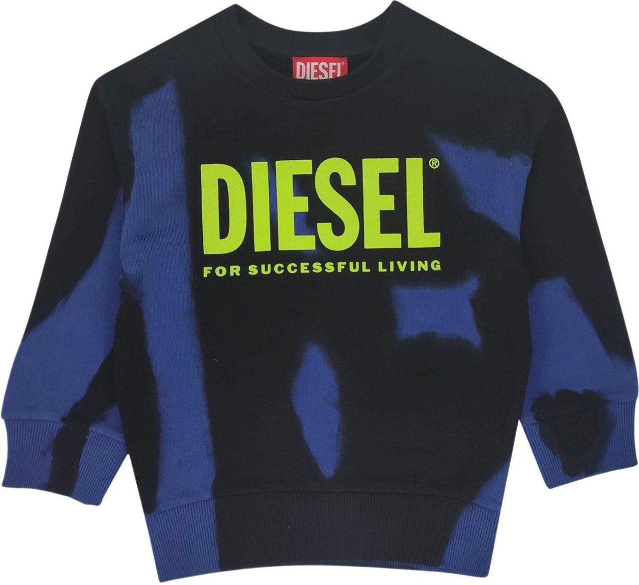 Diesel Tie Dyed Logo Sweater Zwart Zwart