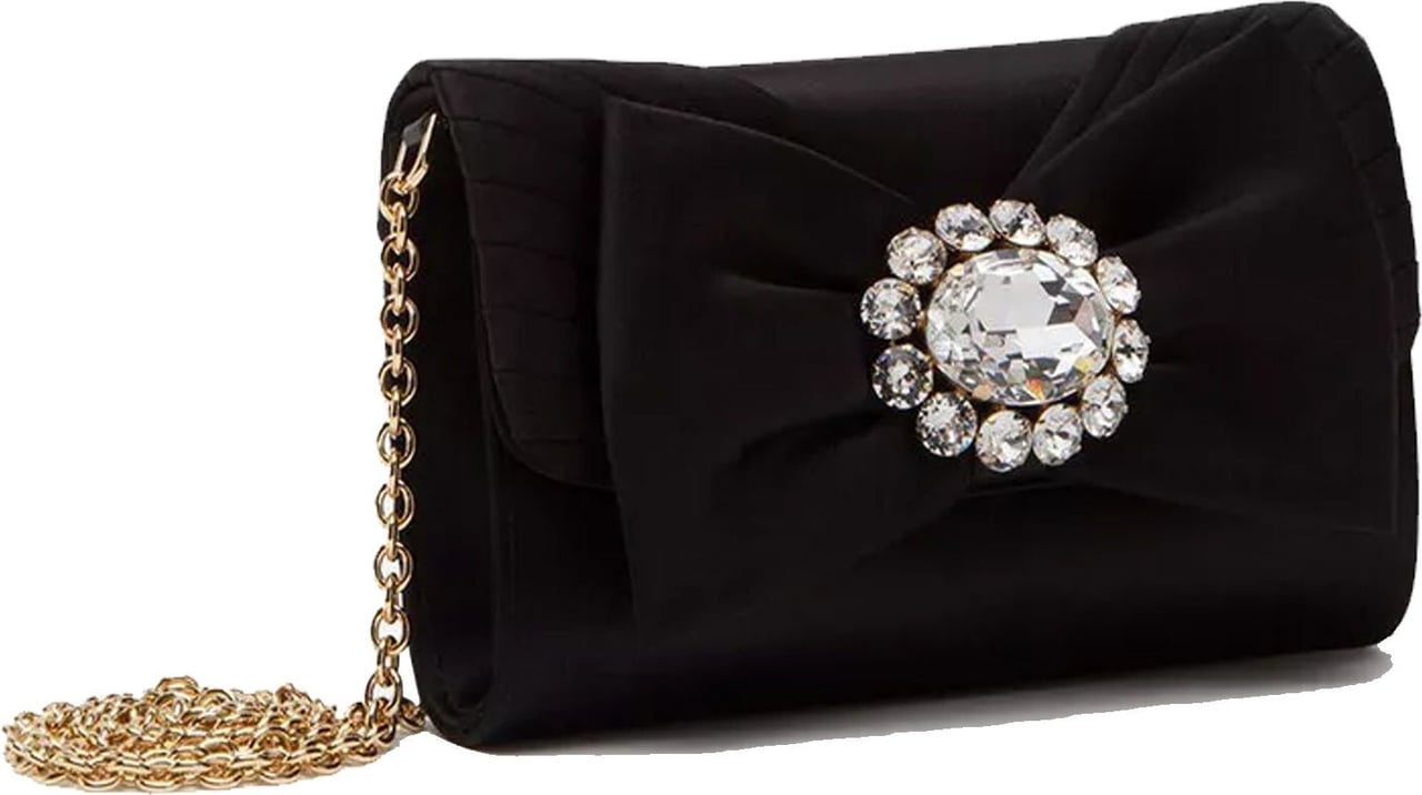 Dolce & Gabbana Dolce & Gabbana Jewel Bow Satin Mini Bag Zwart