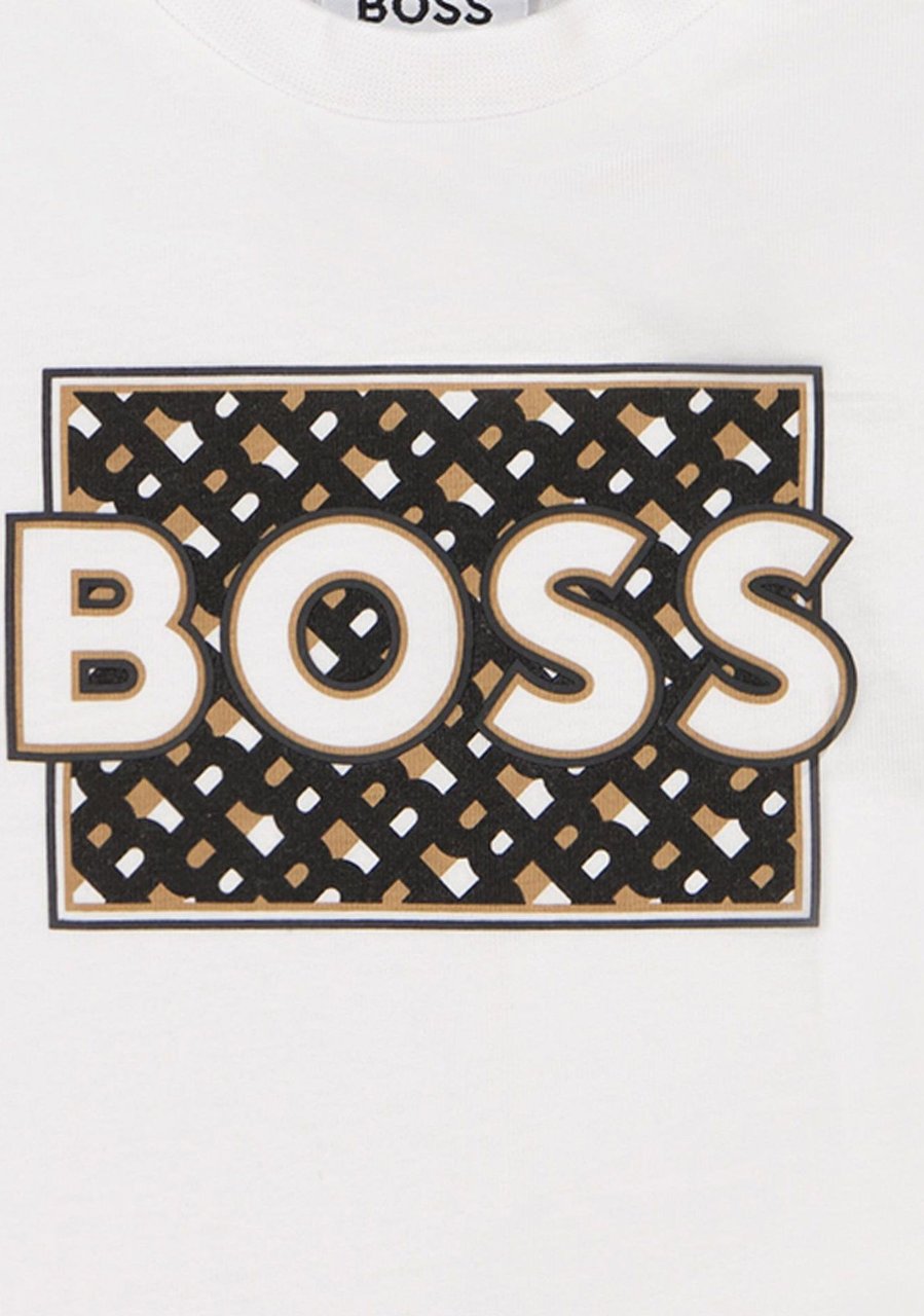 Hugo Boss Boss J05A14 baby t-shirt wit Wit