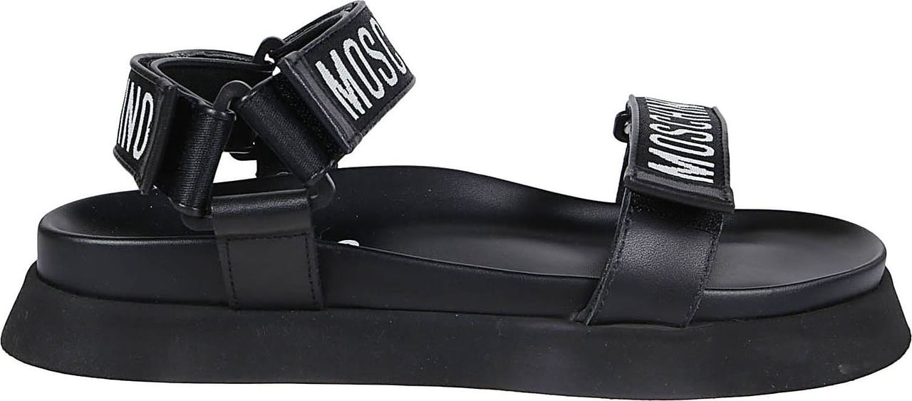 Moschino Fussbet40 Logo Strap Sandals Black Zwart