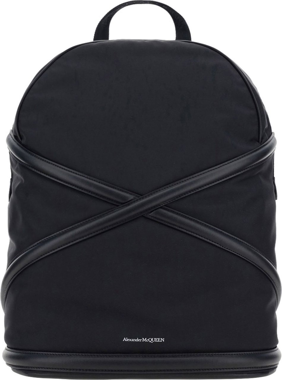 Alexander McQueen The Harness logo backpack Zwart